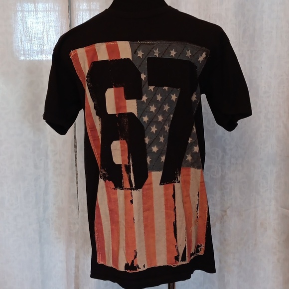 Men's Ring of Fire Shredded Flag Shirt Size Medium - Picture 2 of 11